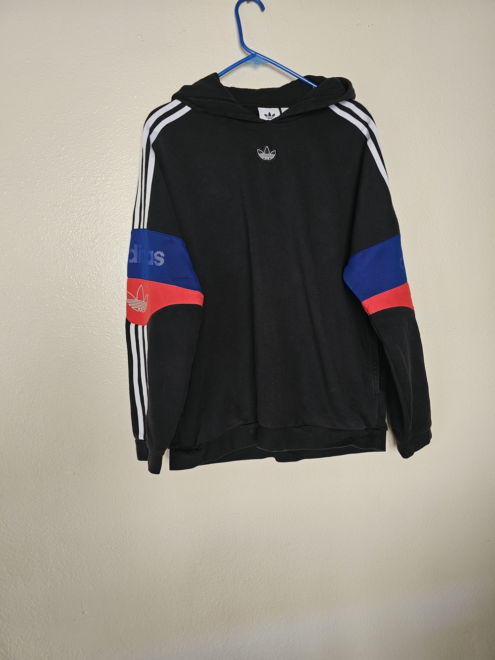 Adidas Originals Bodega Block Hoodie Men's Size M Black Blue Red Trefoil ED7173.
